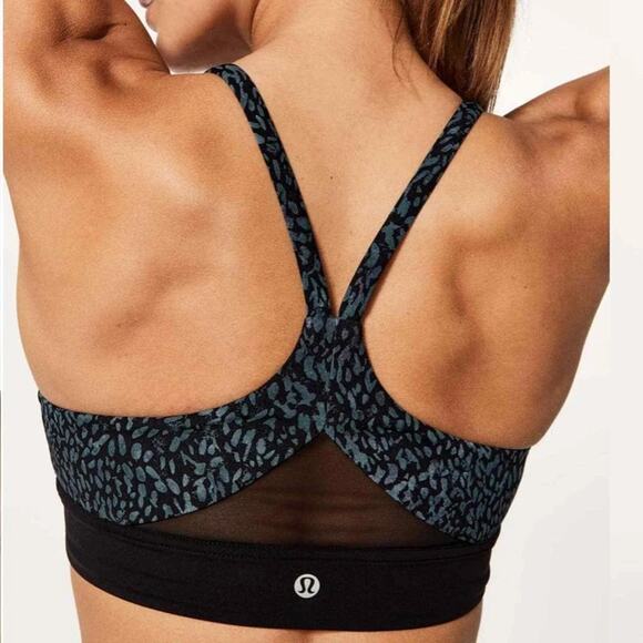 lululemon athletica Other - Lululemon Train Times Bra Illuminate Multi Blue/ Black size 4 Mesh women